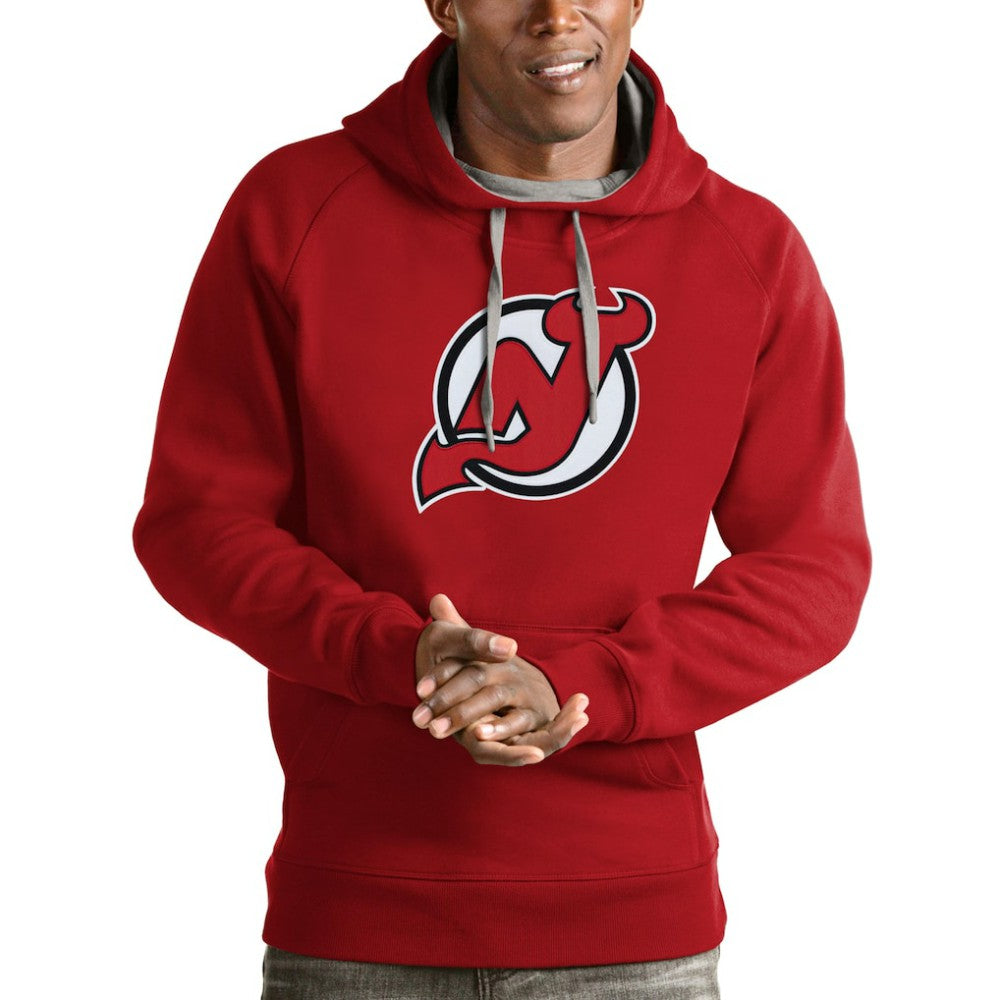 New Jersey Devils Antigua Logo Victory Pullover Hoodie Red