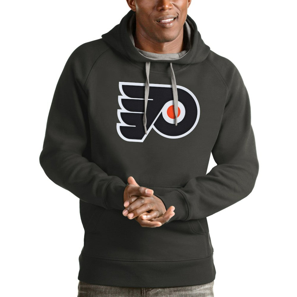 Philadelphia Flyers Antigua Logo Victory Pullover Hoodie Charcoal