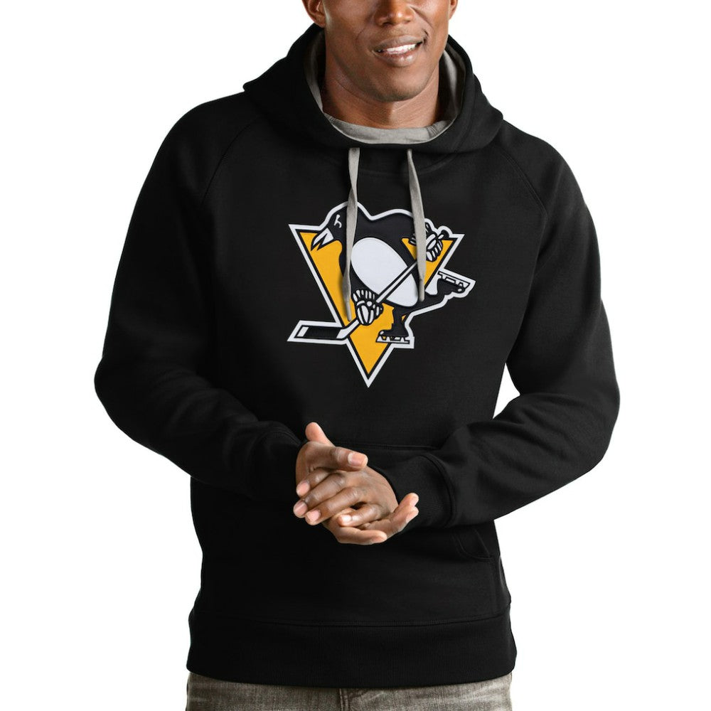 Pittsburgh Penguins Antigua Logo Victory Pullover Hoodie Black