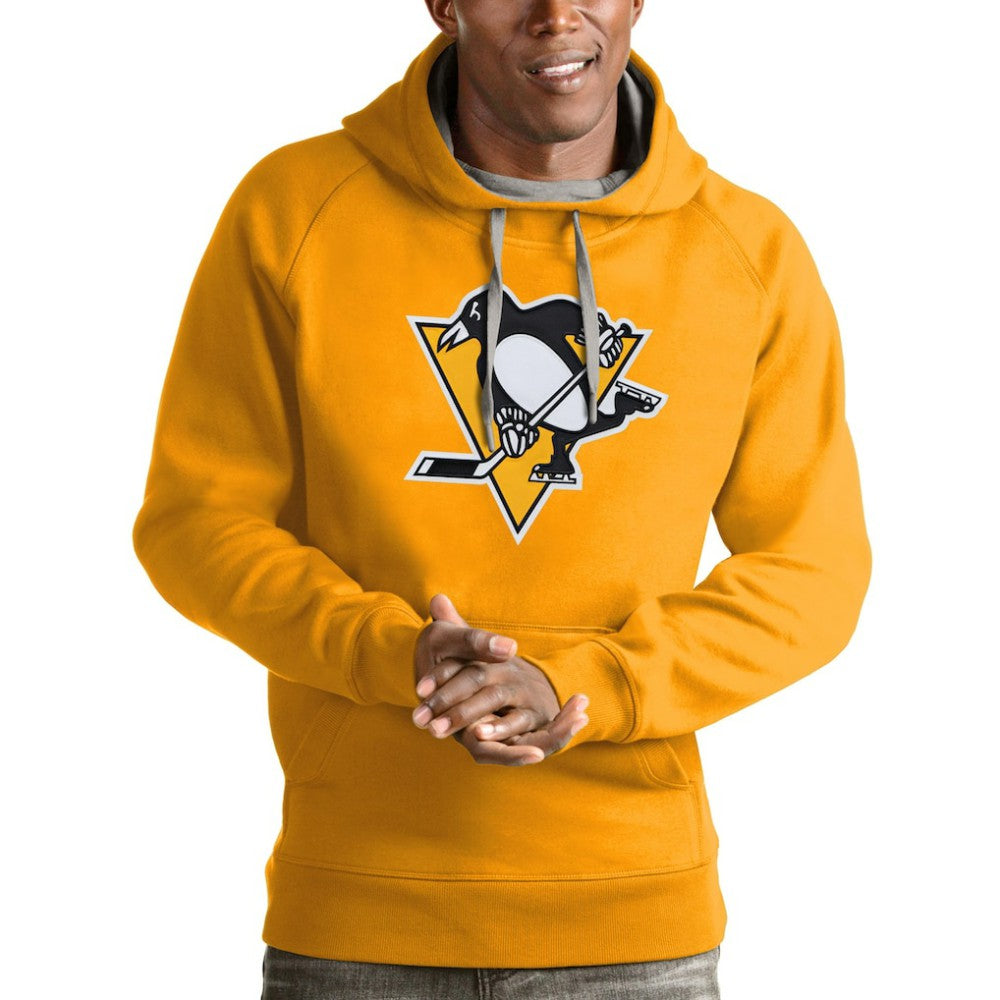 Pittsburgh Penguins Antigua Logo Victory Pullover Hoodie Gold