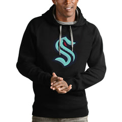 Seattle Kraken Antigua Logo Victory Pullover Hoodie Black