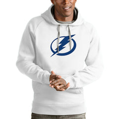 Tampa Bay Lightning Antigua Logo Victory Pullover Hoodie White