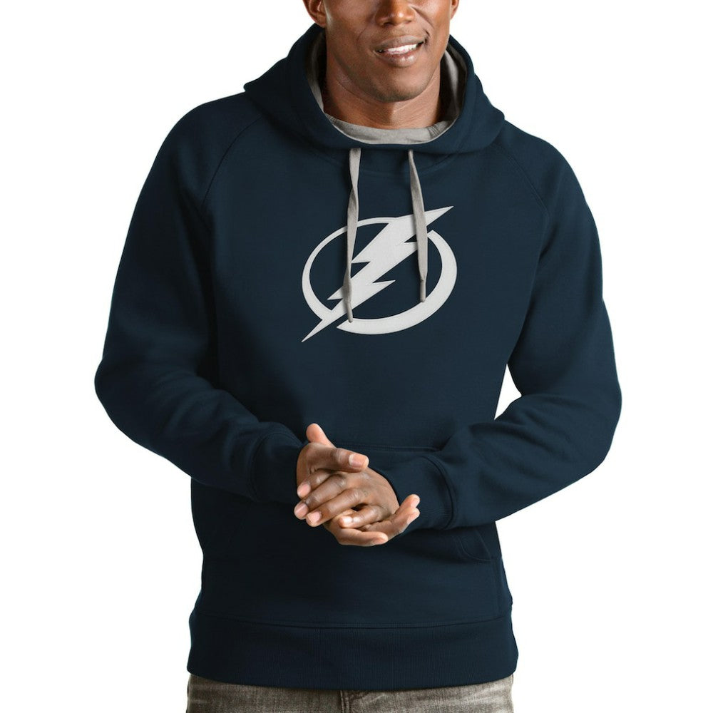 Tampa Bay Lightning Antigua Logo Victory Pullover Hoodie Navy