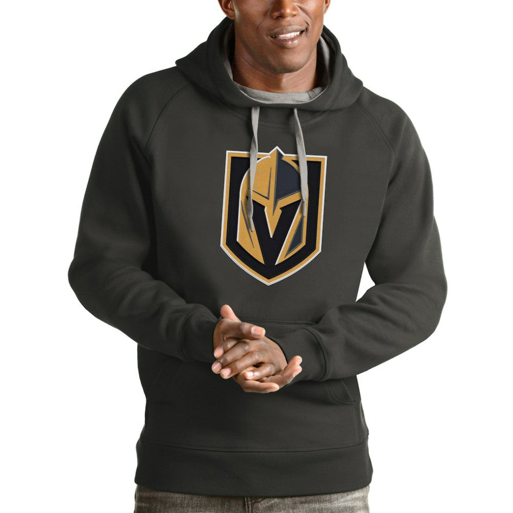 Vegas Golden Knights Antigua Logo Victory Pullover Hoodie Charcoal
