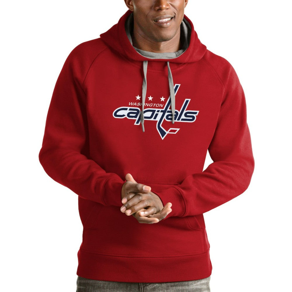 Washington Capitals Antigua Logo Victory Pullover Hoodie Red