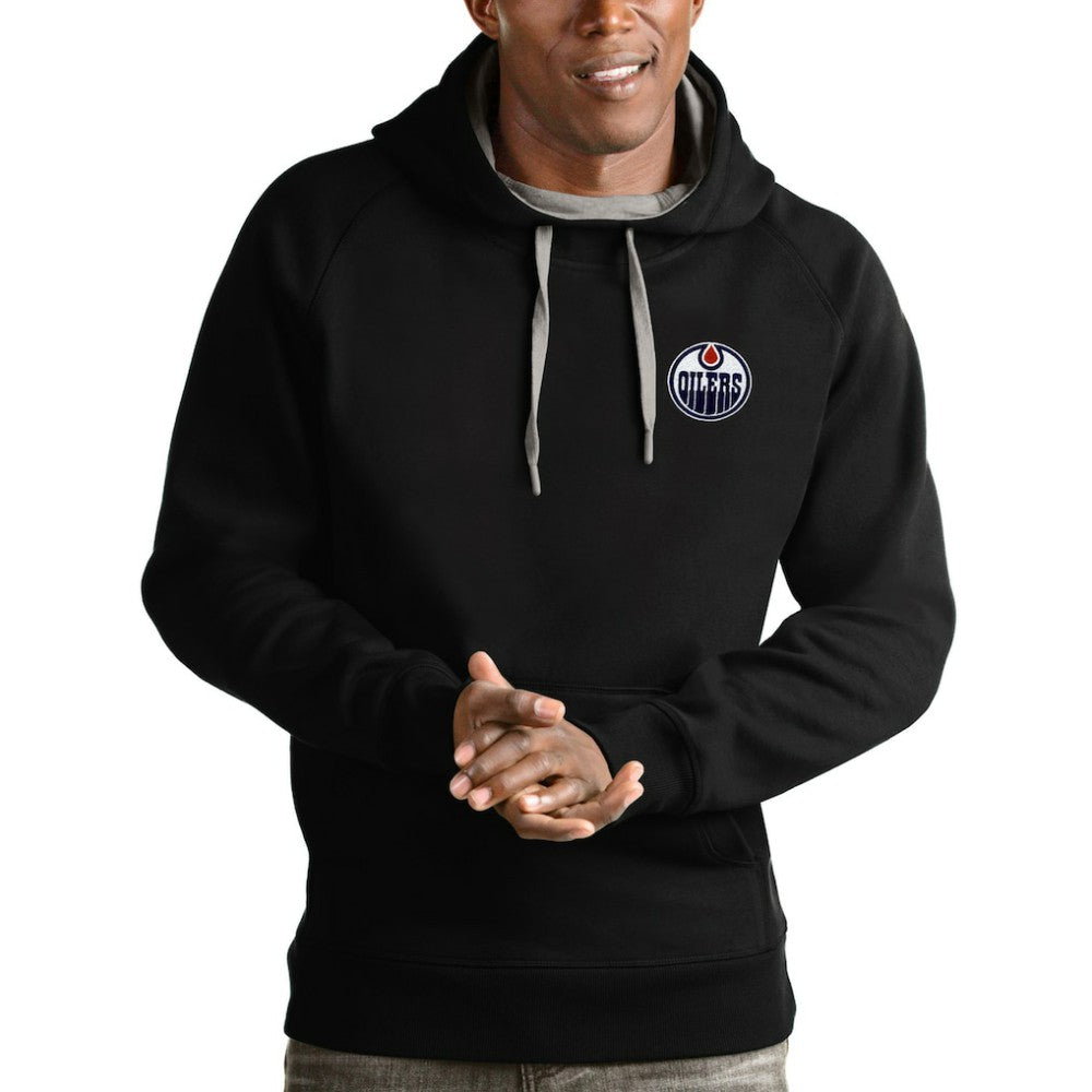 Edmonton Oilers Antigua Victory Pullover Hoodie Black