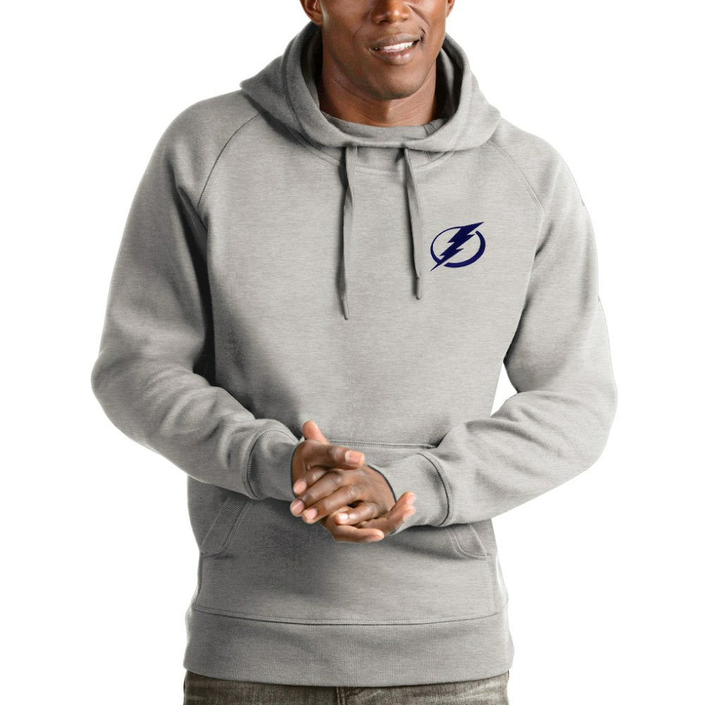 Tampa Bay Lightning Antigua Victory Pullover Hoodie Heathered Gray