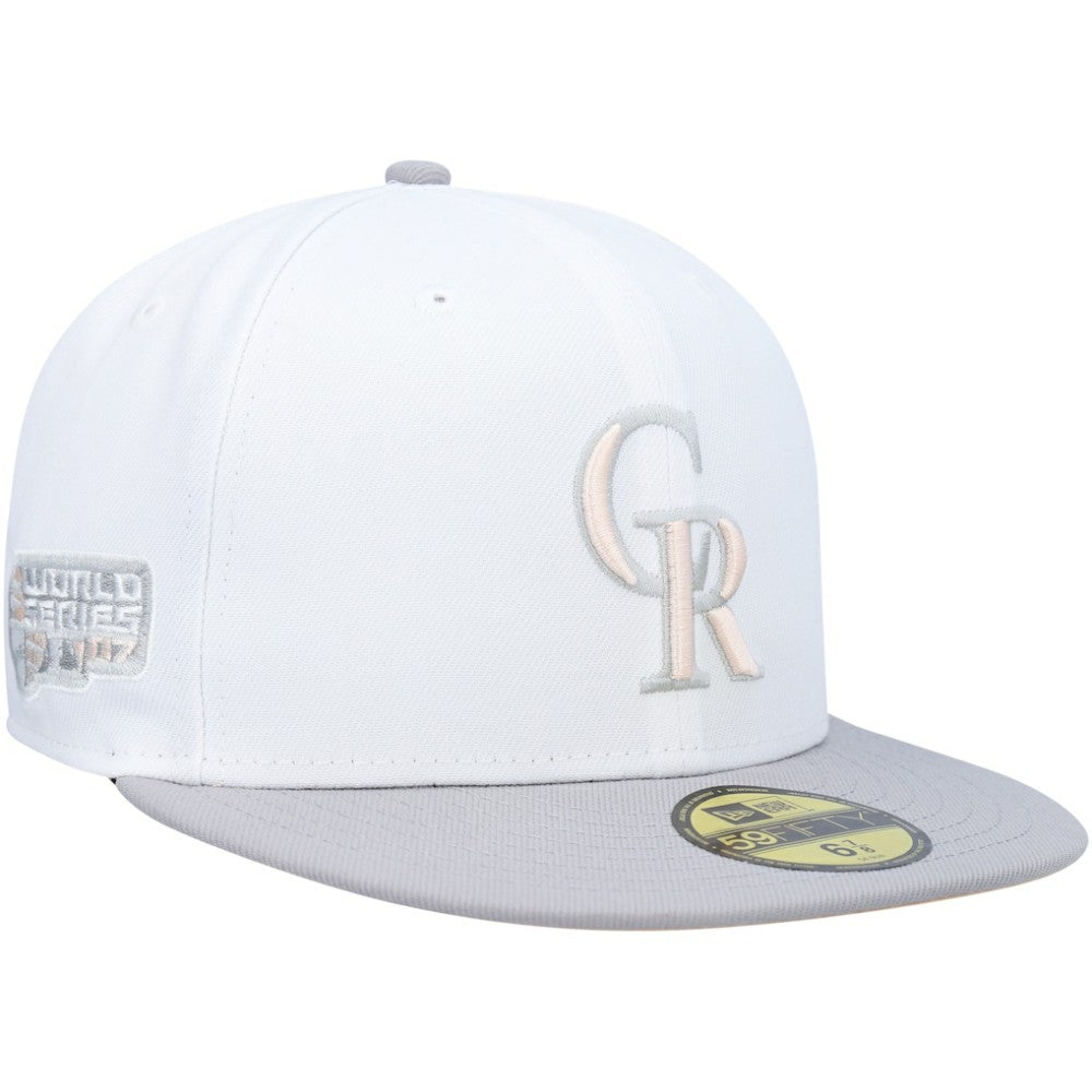 Colorado Rockies 2007 World Series Side Patch Undervisor 59FIFTY Fitted Hat White/Gray | New Era