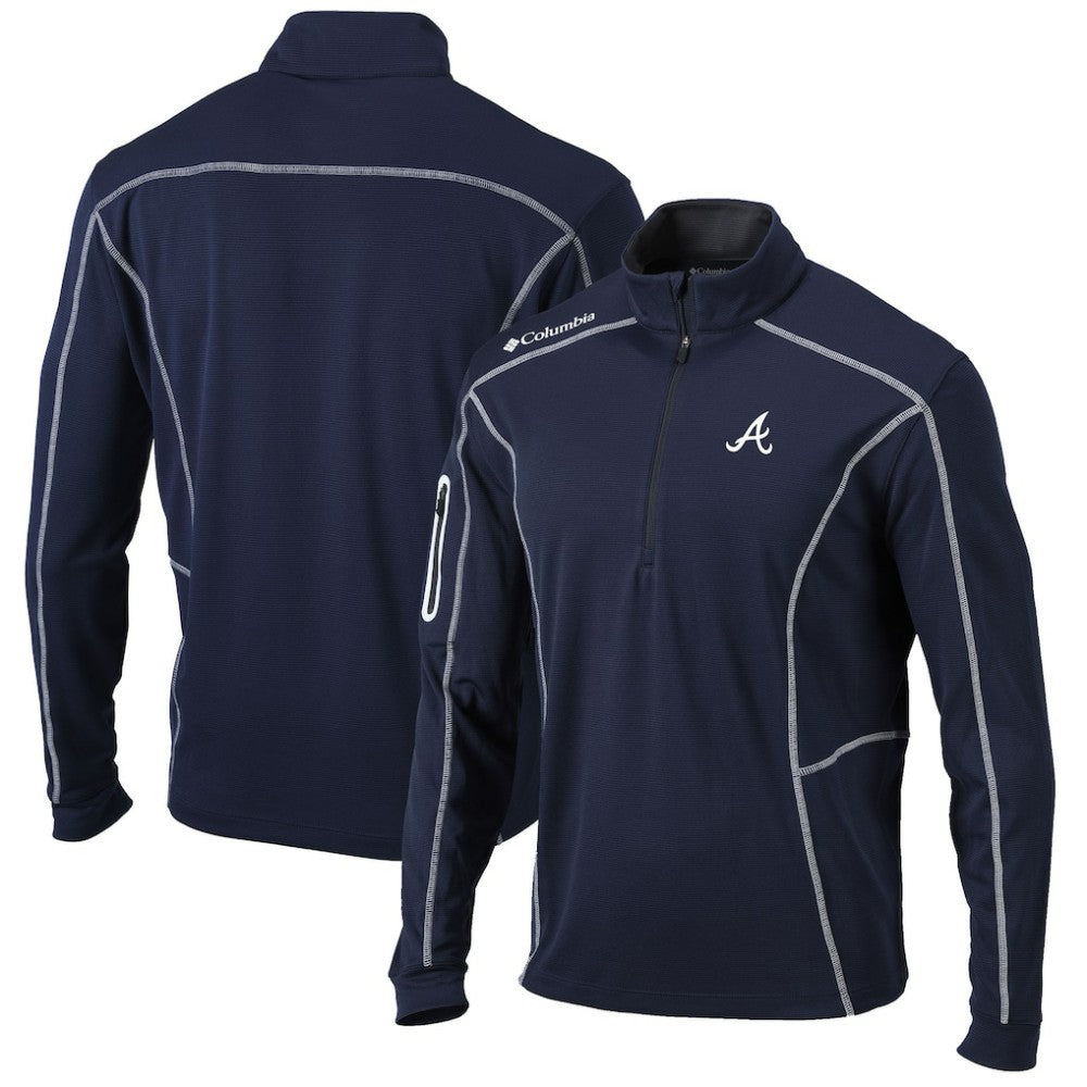 Atlanta Braves Shotgun Omni-Wick Quarter-Zip Pullover Jacket Navy | Columbia