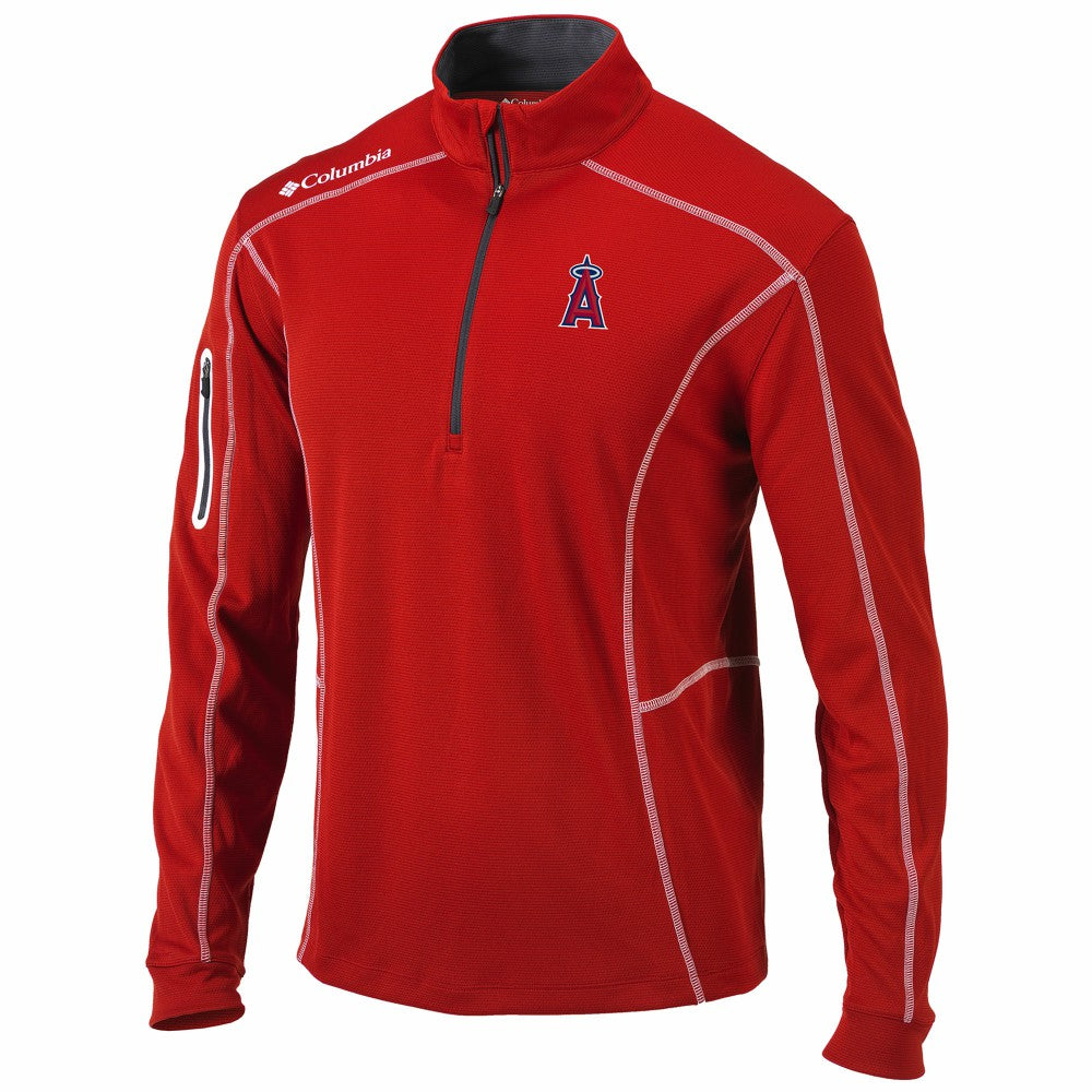 Los Angeles Angels Shotgun Omni-Wick Quarter-Zip Pullover Jacket Red | Columbia