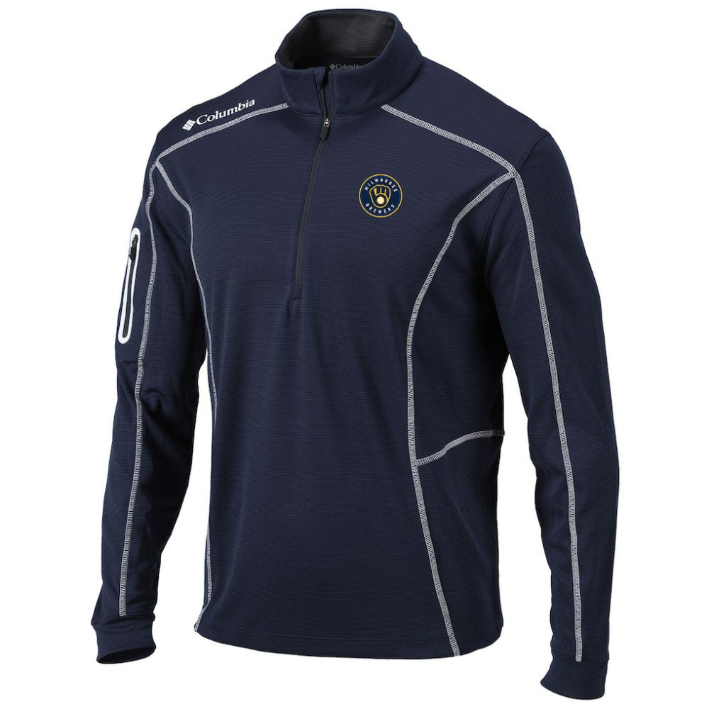 Milwaukee Brewers Shotgun Omni-Wick Quarter-Zip Pullover Jacket Navy | Columbia