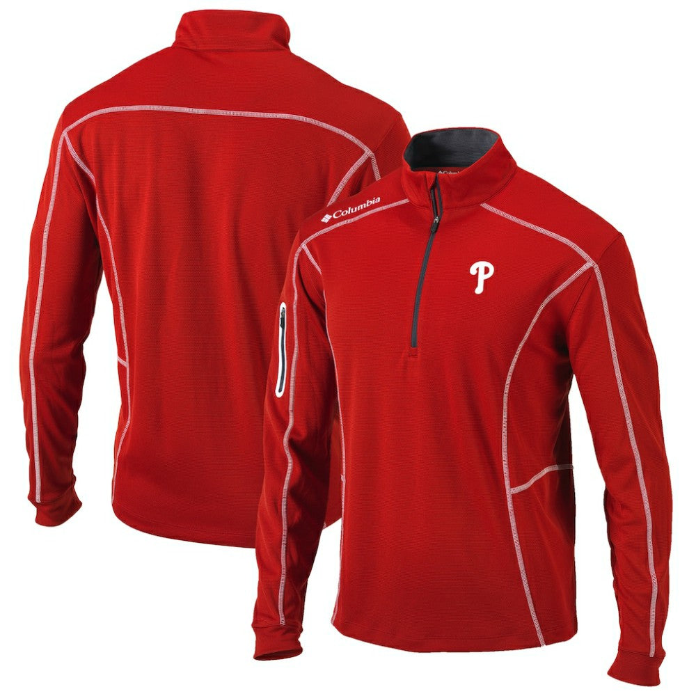 Philadelphia Phillies Shotgun Omni-Wick Quarter-Zip Pullover Jacket Red | Columbia
