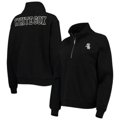 Chicago White Sox The Wild Collective Women's Two-Hit Quarter-Zip Pullover Top Black