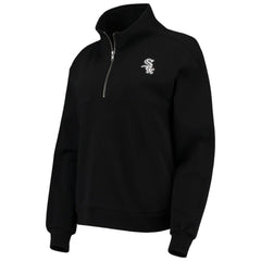 Chicago White Sox The Wild Collective Women's Two-Hit Quarter-Zip Pullover Top Black