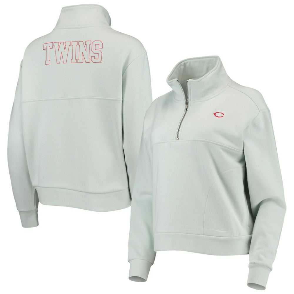 Minnesota Twins The Wild Collective Women's Two-Hit Quarter-Zip Pullover Top Light Blue