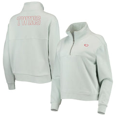 Minnesota Twins The Wild Collective Women's Two-Hit Quarter-Zip Pullover Top Light Blue