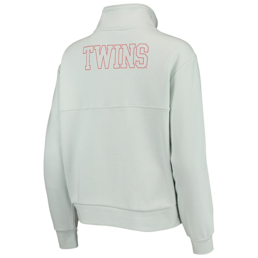 Minnesota Twins The Wild Collective Women's Two-Hit Quarter-Zip Pullover Top Light Blue