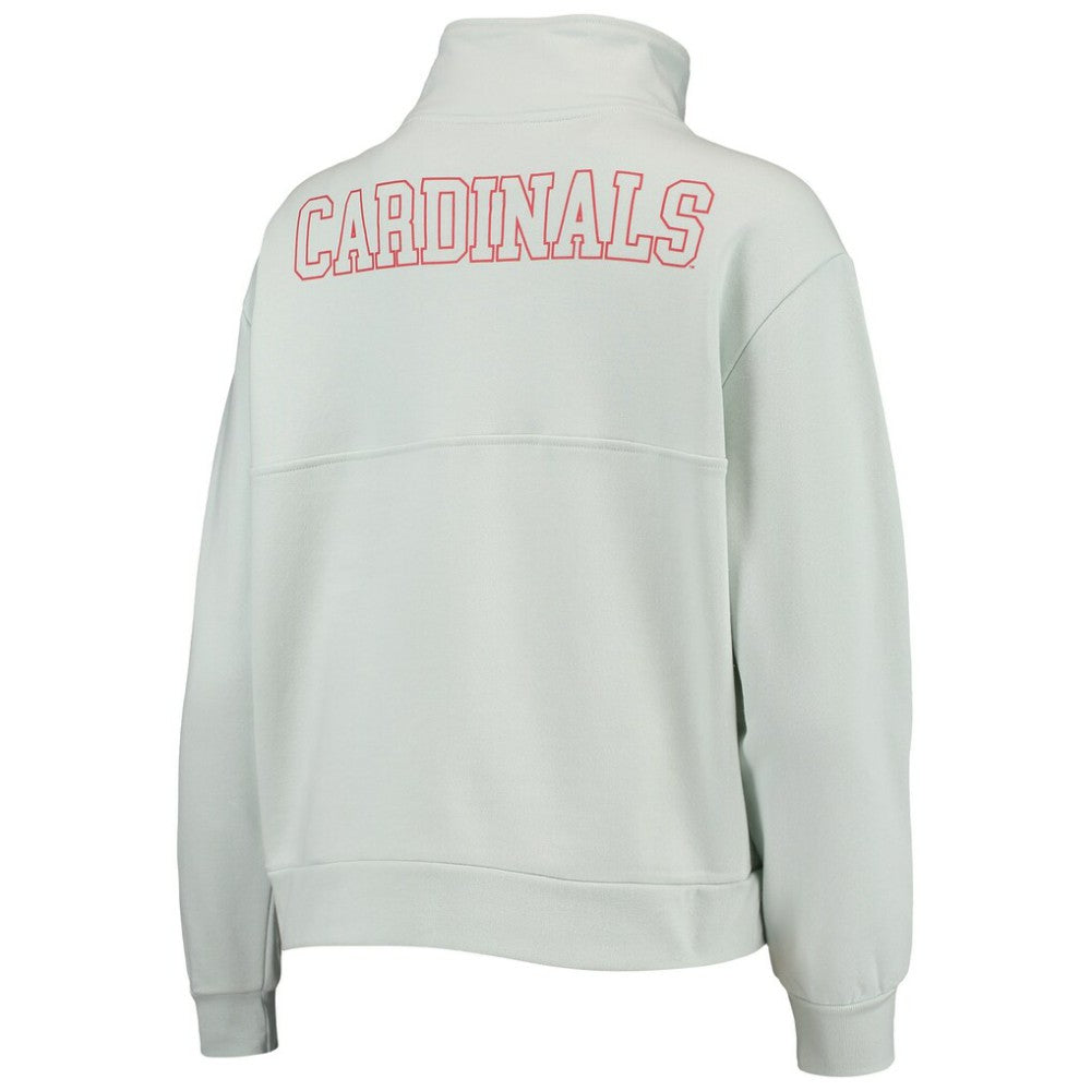 St. Louis Cardinals The Wild Collective Women's Two-Hit Quarter-Zip Pullover Top Light Blue