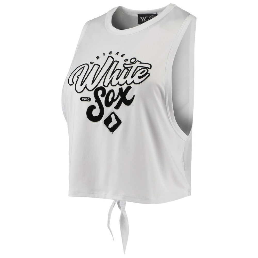 Chicago White Sox The Wild Collective Women's Open Back Twist-Tie Tank Top White