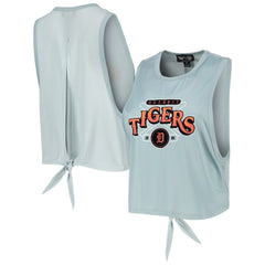 Detroit Tigers The Wild Collective Women's Open Back Twist-Tie Tank Top Light Blue