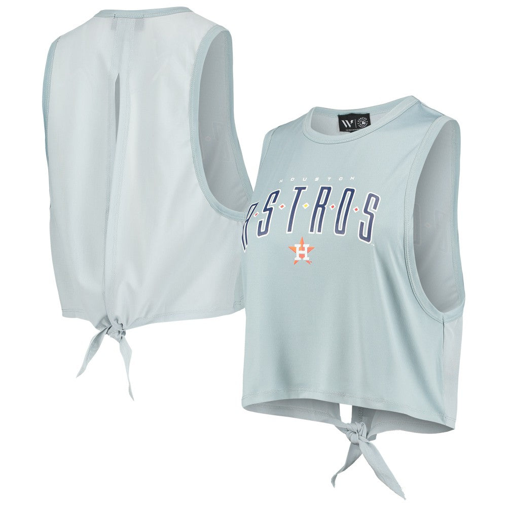 Houston Astros The Wild Collective Women's Open Back Twist-Tie Tank Top Light Blue