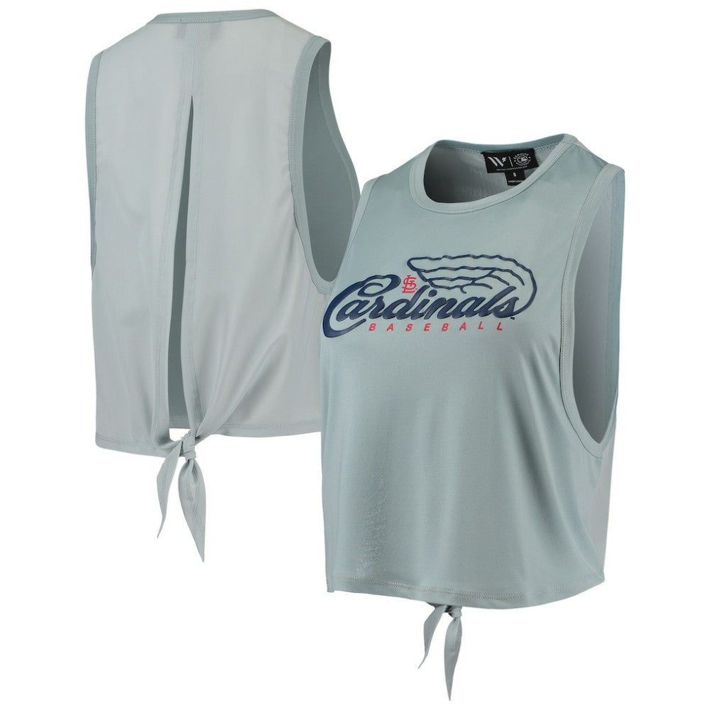 St. Louis Cardinals The Wild Collective Women's Open Back Twist-Tie Tank Top Light Blue