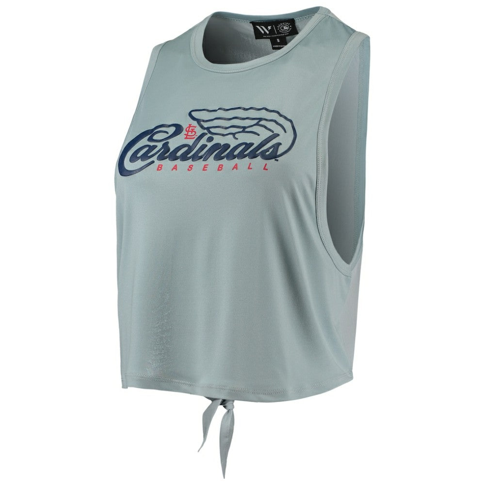 St. Louis Cardinals The Wild Collective Women's Open Back Twist-Tie Tank Top Light Blue