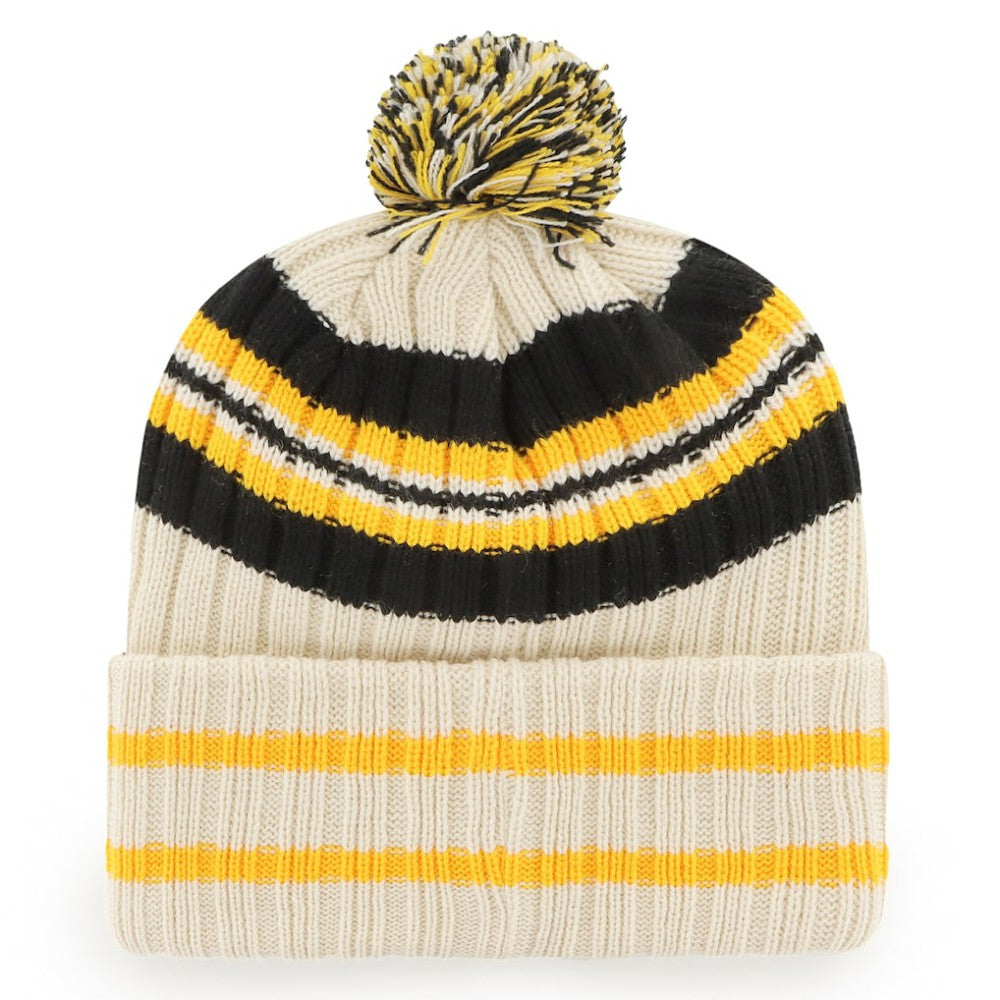 Pittsburgh Pirates Home Patch Cuffed Knit Hat with Pom Natural | 47 brand