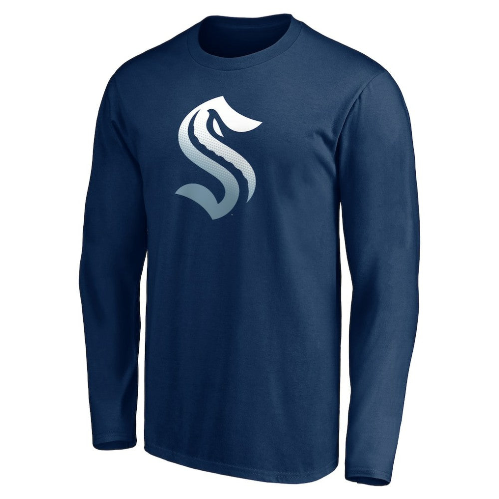 Seattle Kraken Gradient Logo Long Sleeve T-Shirt Deep Sea Blue