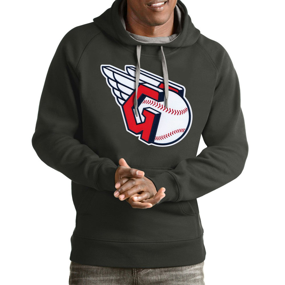 Cleveland Guardians Antigua Team Victory Pullover Hoodie Charcoal