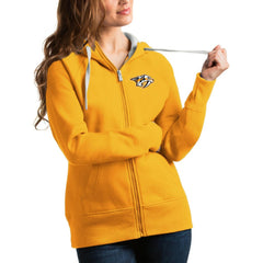 Nashville Predators Antigua Women's Victory Full-Zip Hoodie Gold