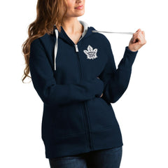 Toronto Maple Leafs Antigua Women's Victory Full-Zip Hoodie Navy