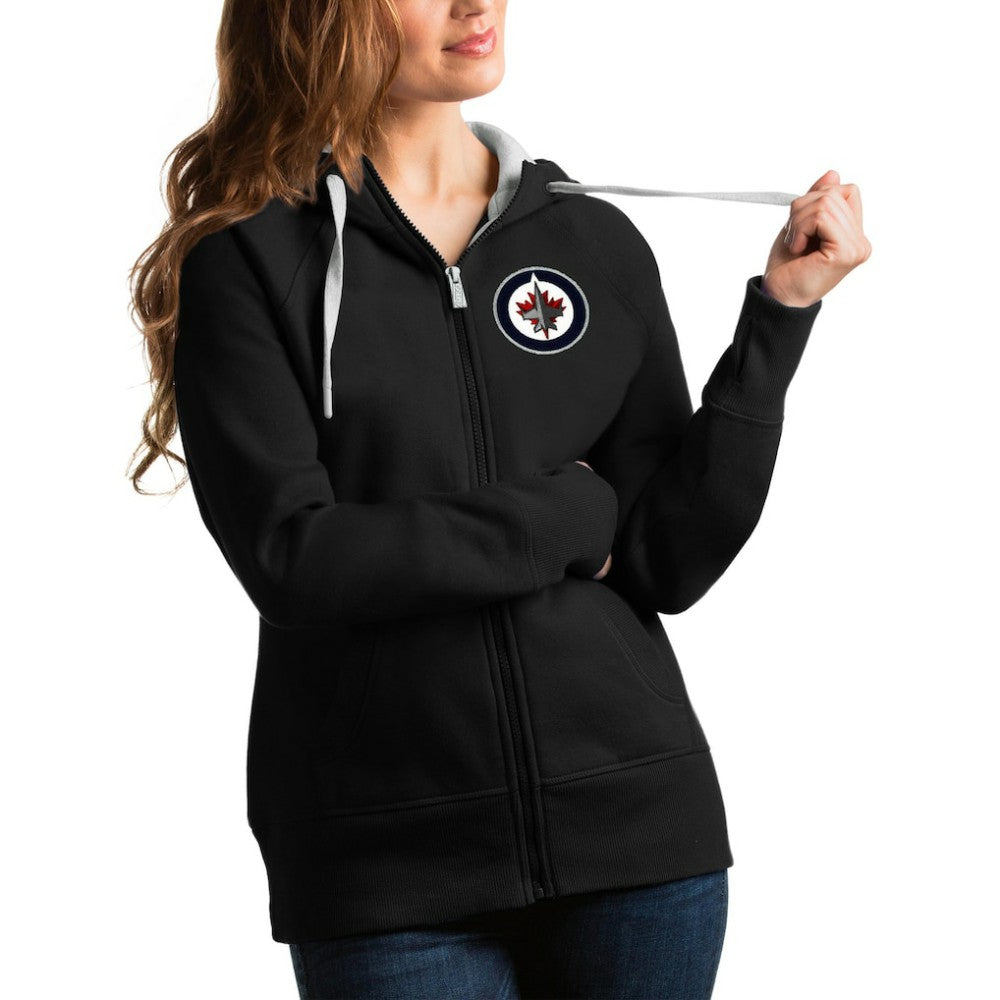 Winnipeg Jets Antigua Women's Victory Full-Zip Hoodie Black