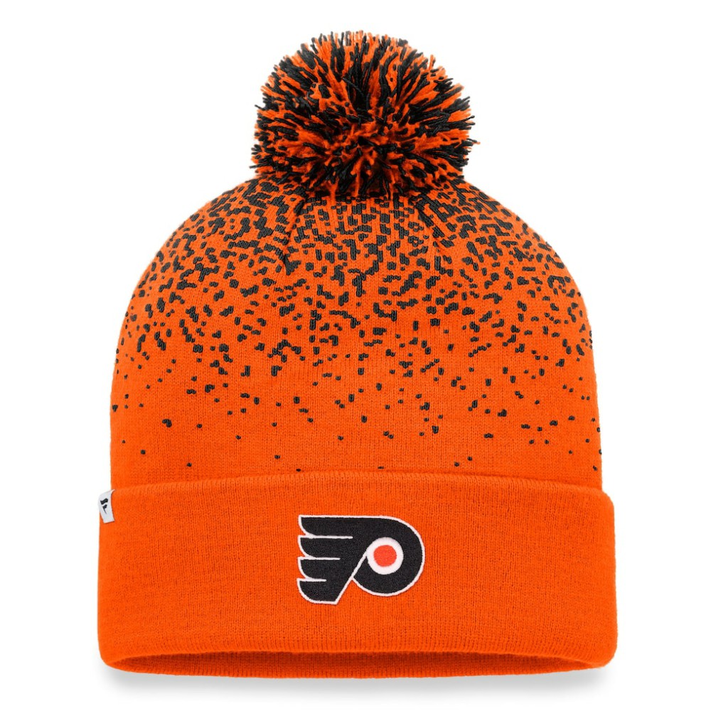 Philadelphia Flyers Fanatics Iconic Gradient Cuffed Knit Hat with Pom Orange