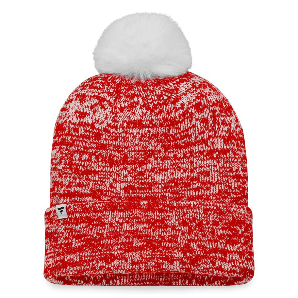 Chicago Blackhawks Fanatics Women's Glimmer Cuffed Knit Hat with Pom Red