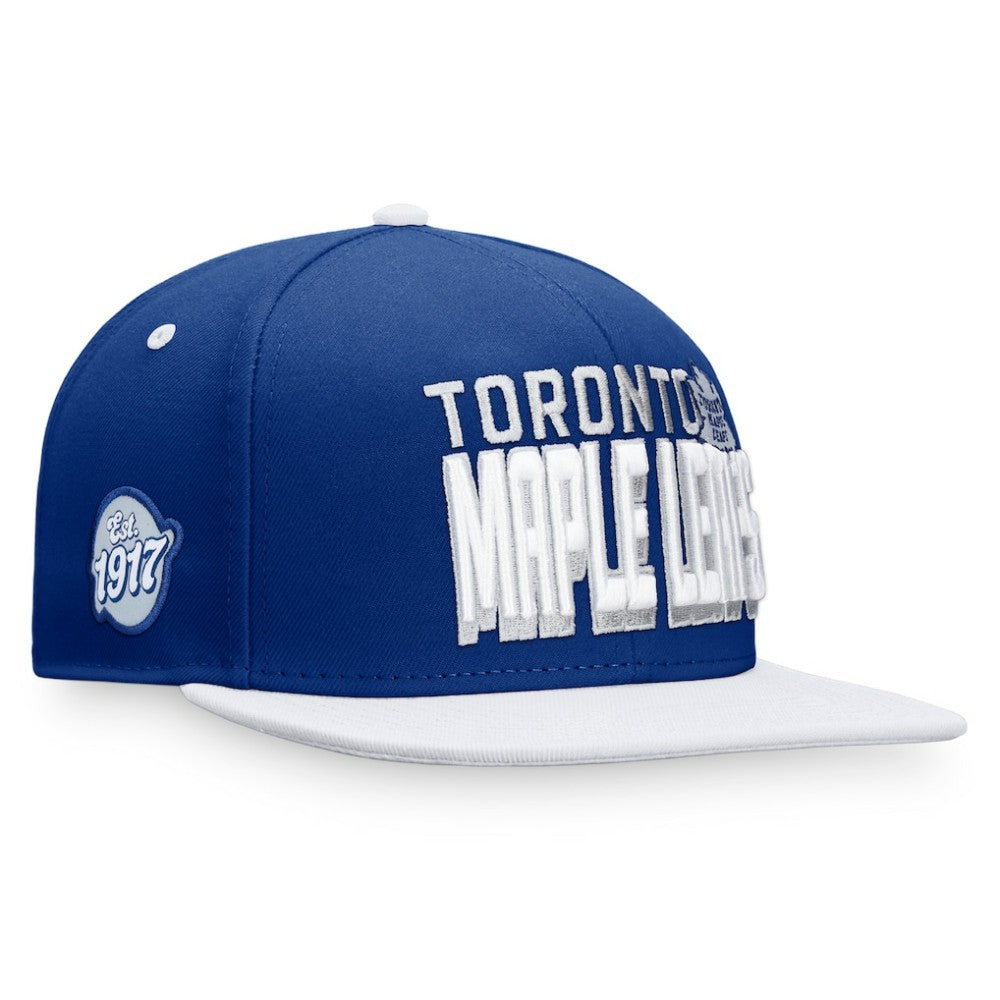 Toronto Maple Leafs Fanatics Heritage Retro Two-Tone Snapback Hat Blue/White