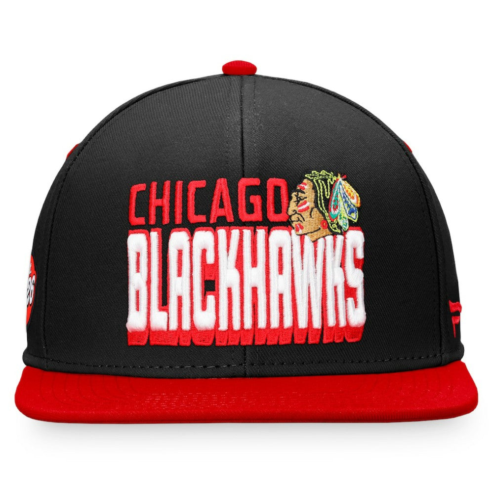 Chicago Blackhawks Fanatics Heritage Retro Two-Tone Snapback Hat Black/Red