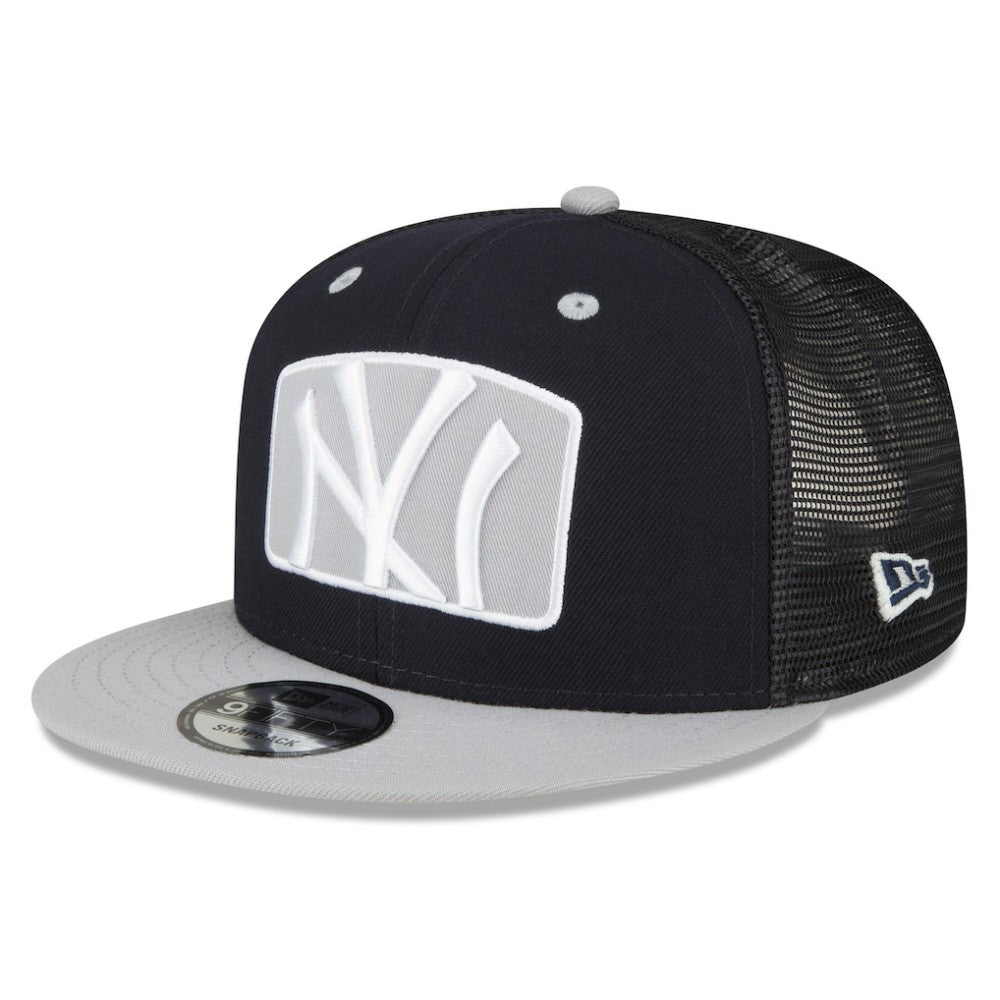 New York Yankees Logo Zoom Trucker 9FIFTY Snapback Hat Navy | New Era