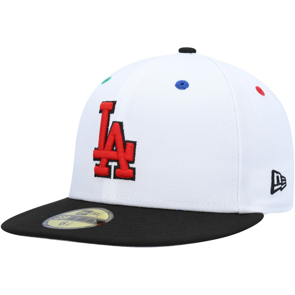 Los Angeles Dodgers 60th Anniversary Primary Eye 59FIFTY Fitted Hat White/Black | New Era