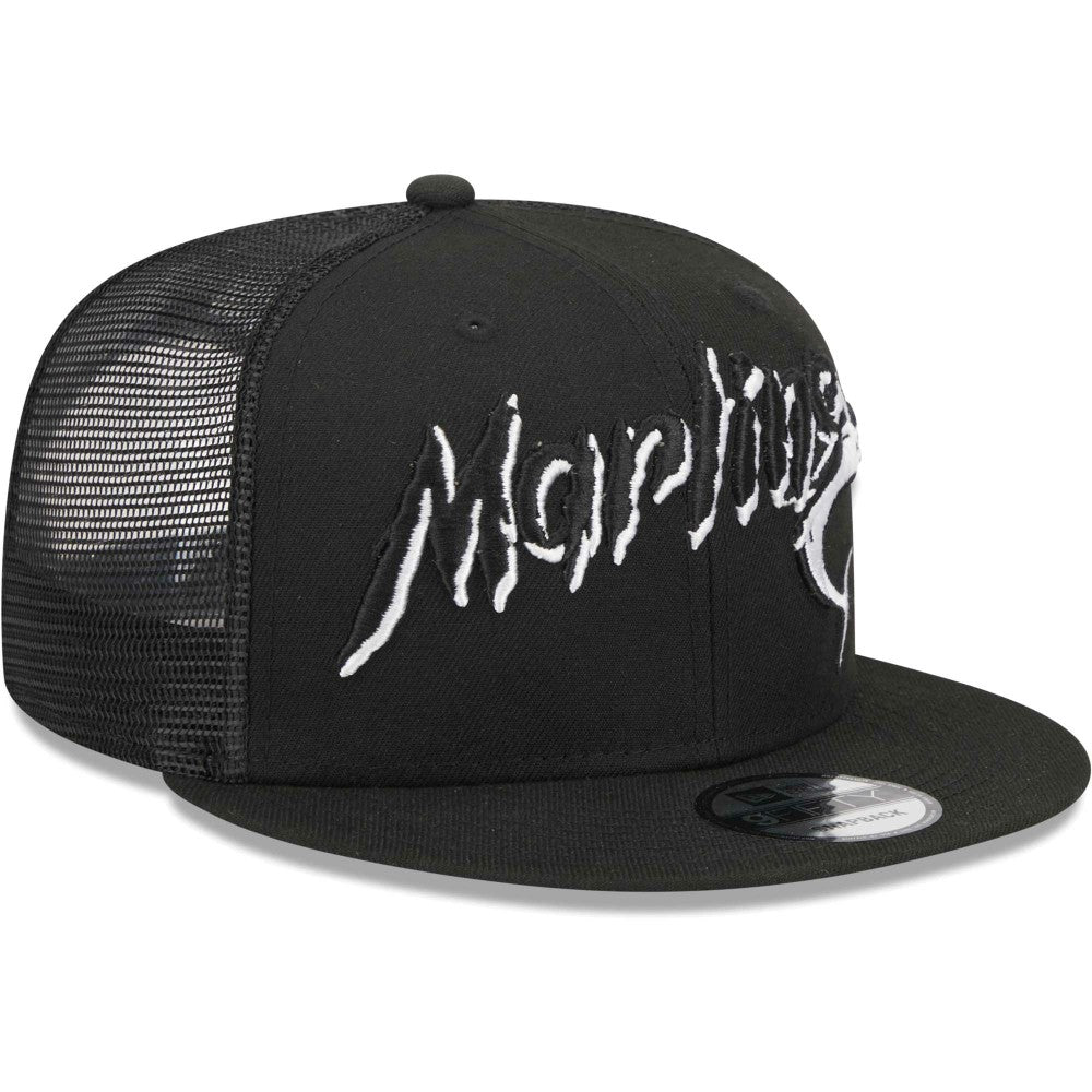 Miami Marlins Street Trucker 9FIFTY Snapback Hat Black | New Era