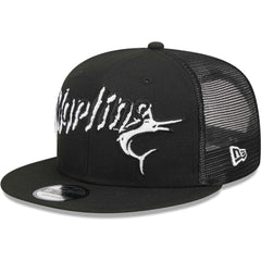 Miami Marlins Street Trucker 9FIFTY Snapback Hat Black | New Era