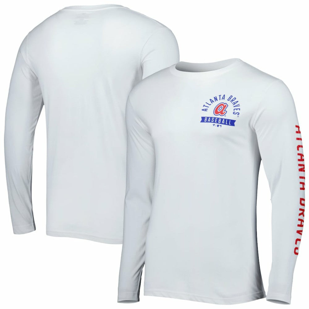 Atlanta Braves Pressbox Long Sleeve T-Shirt White
