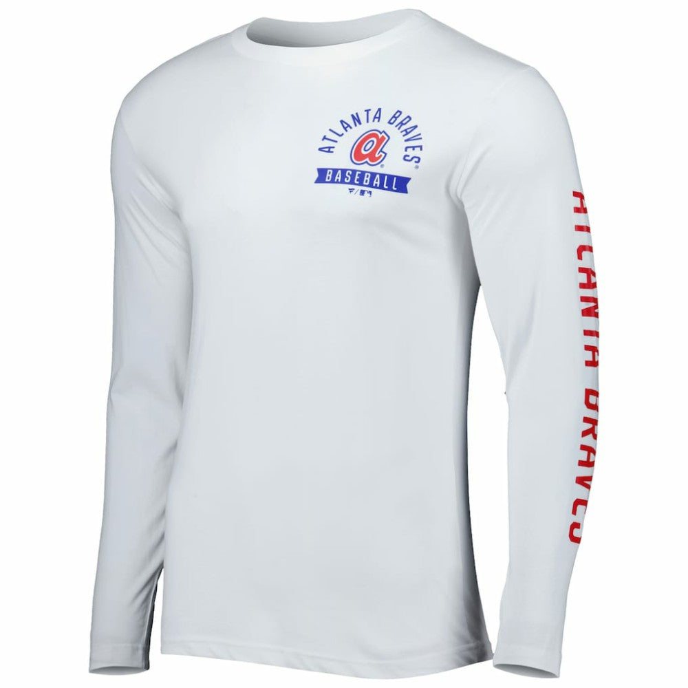 Atlanta Braves Pressbox Long Sleeve T-Shirt White