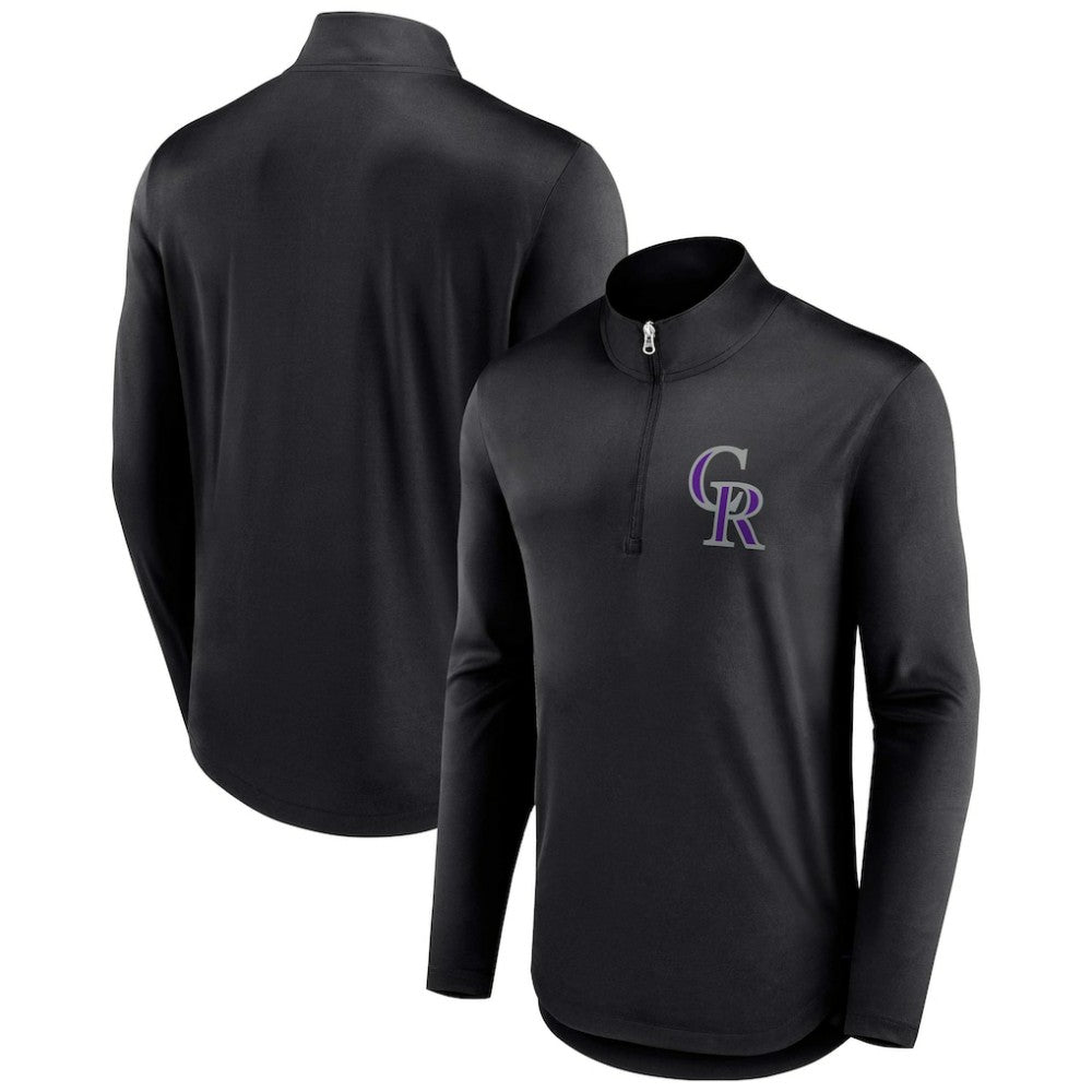 Colorado Rockies Tough Minded Lightweight Quarter-Zip Pullover Black