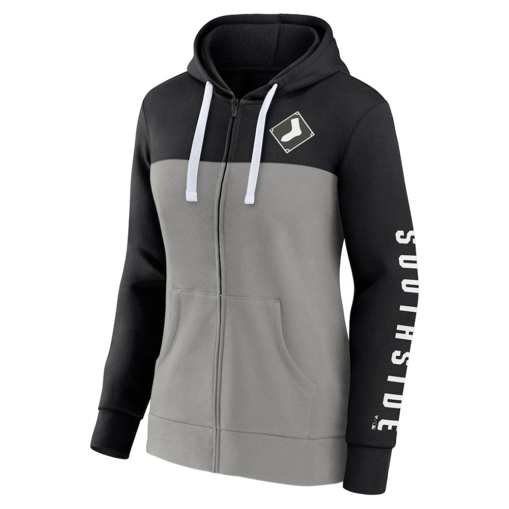 Chicago White Sox Women's Take The Field Colorblocked Hoodie Full-Zip Jacket Black/Gray