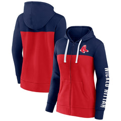 Boston Red Sox Women's Take The Field Colorblocked Hoodie Full-Zip Jacket Navy/Red