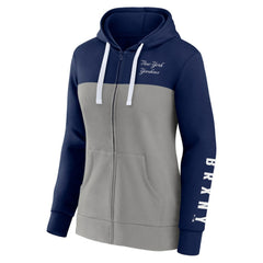 New York Yankees Women's Take The Field Colorblocked Hoodie Full-Zip Jacket Navy/Gray