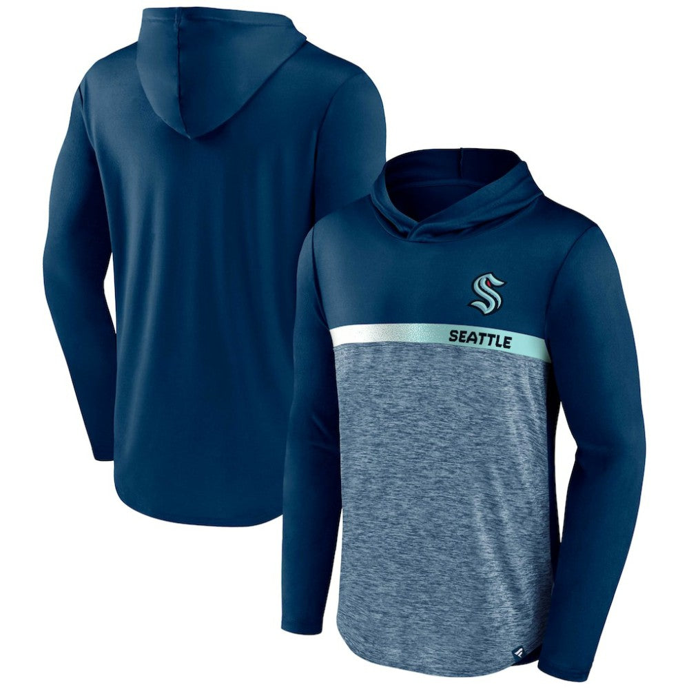 Seattle Kraken Fanatics Podium Defender Pullover Hoodie Deep Sea Blue