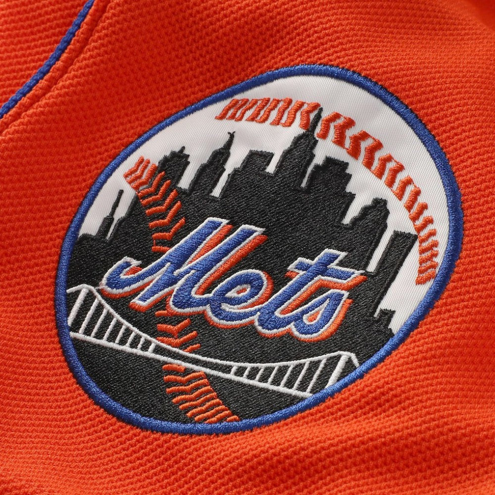 Mike Piazza New York Mets Cooperstown Collection Mesh Batting Practice Button-Up Jersey Orange | Mitchell & Ness