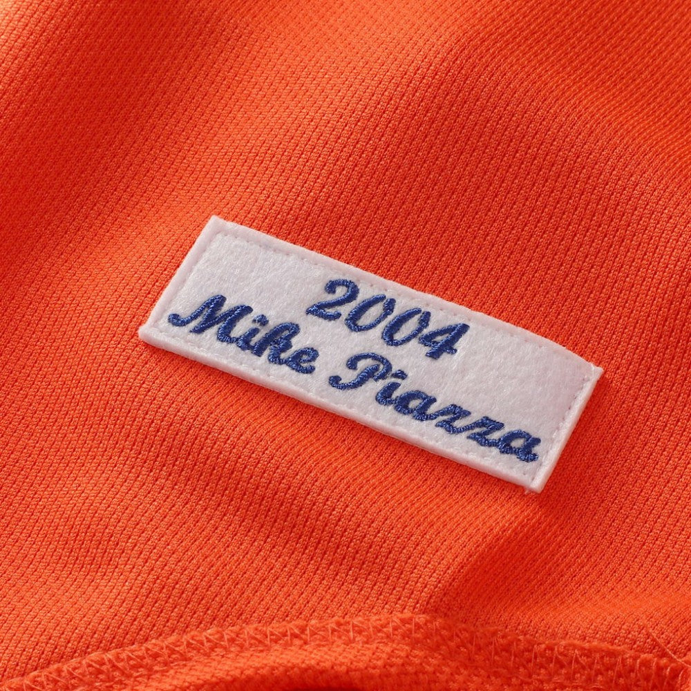 Mike Piazza New York Mets Cooperstown Collection Mesh Batting Practice Button-Up Jersey Orange | Mitchell & Ness
